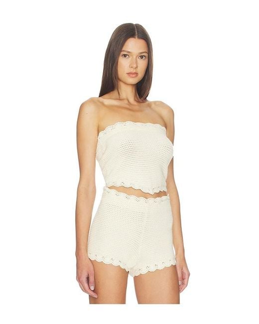 Posse White Dylan Strapless Top