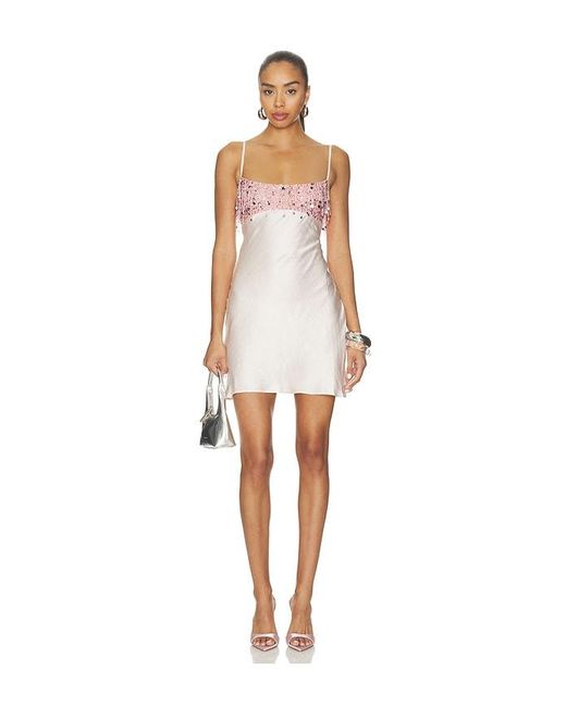 Asta Resort White Yasmin Hand Beaded Mini Dress