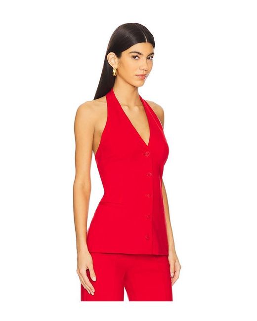 L'academie Red Kain Vest Top