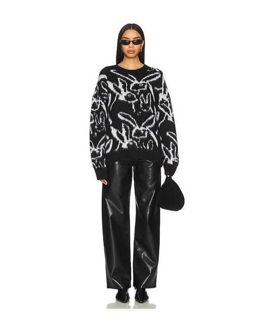 MSGM Black Sketched Bunnies Sweater