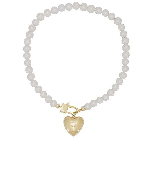 Joolz by Martha Calvo Metallic Heart Pearl Necklace