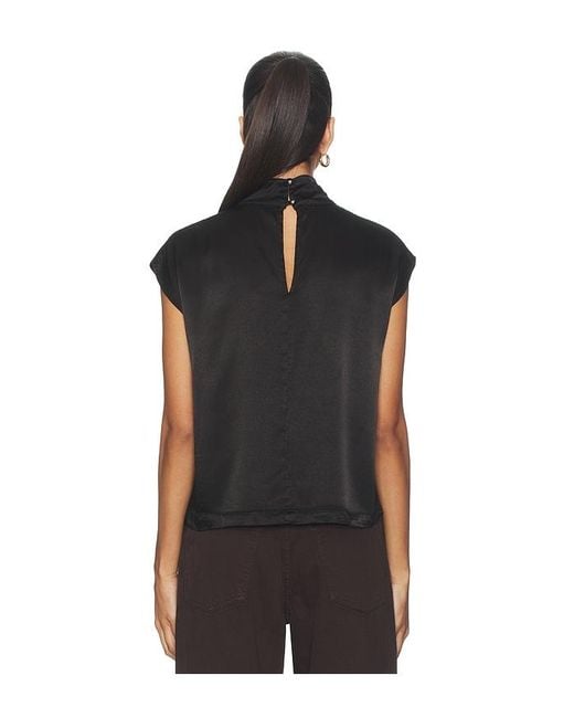 Bobi Black Mock Neck Muscle Tee