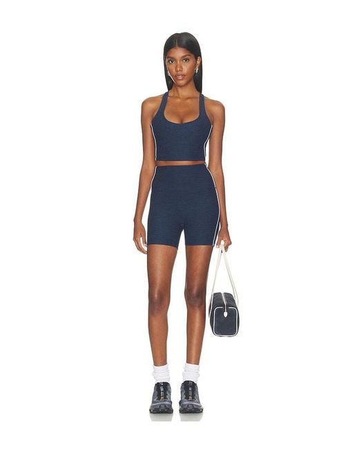 Beyond Yoga Blue Spacedye Streamline 5 Short