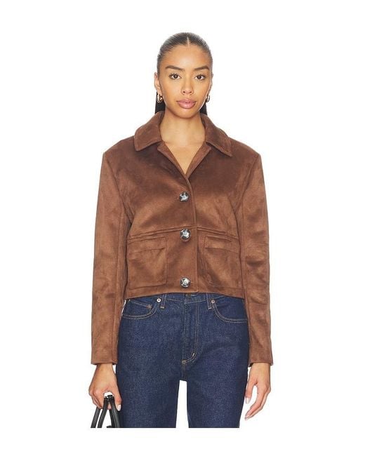Milkwhite Blue Cropped Faux Leather Jacket