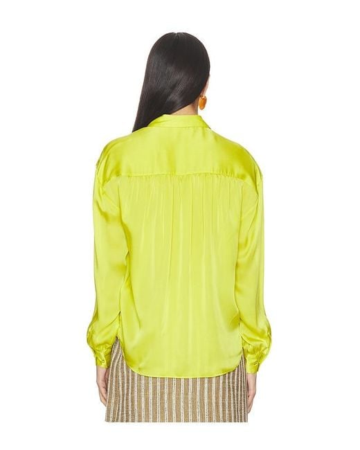 Ulla Johnson Yellow Gesture Long Sleeve Silk Blouse