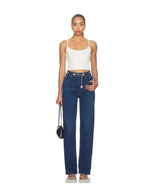 Mother Blue The Off The Chain High Waisted Tunnel Vision Sneak Jeans