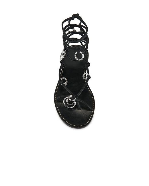 Polo Ralph Lauren Black Leather Ring Wrap Flat Sandals