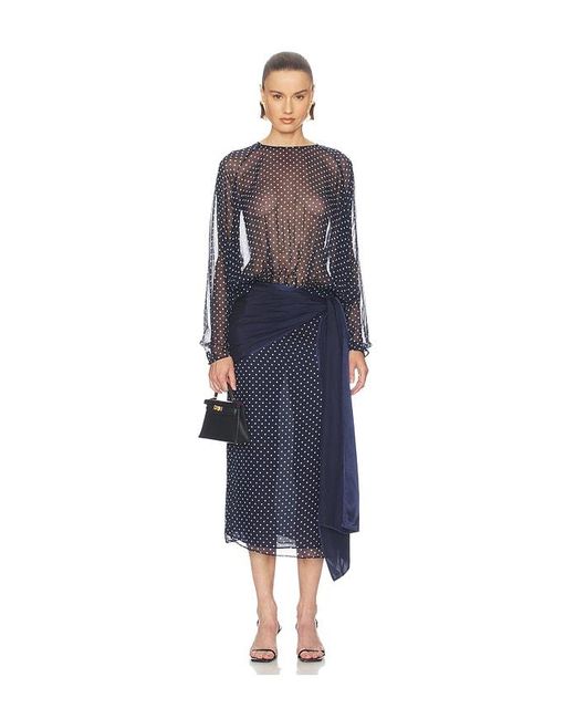 Helsa Blue The Sabrina Midi Dress
