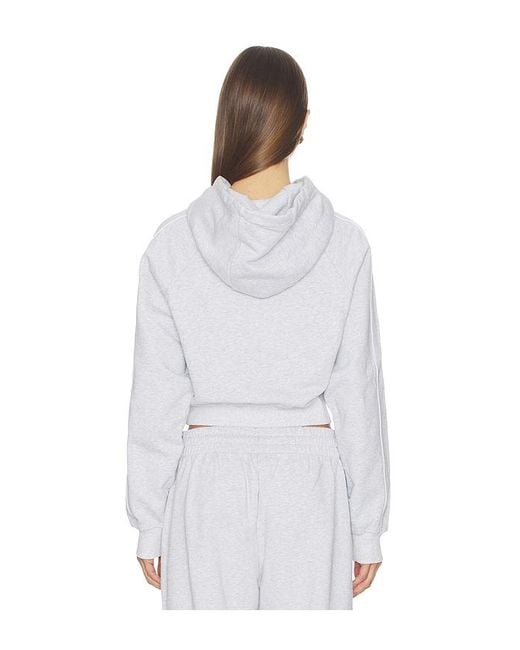 Casablanca White Embroidered Cropped Hoodie