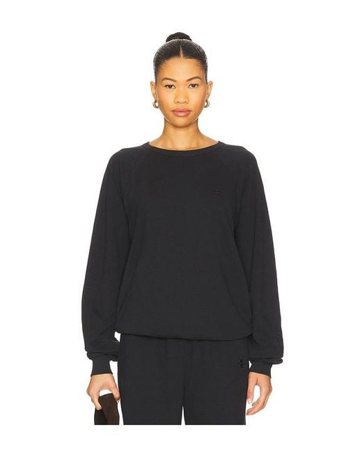 ÉTERNE Black Oversized Lightweight French Terry Raglan Sweatshirt