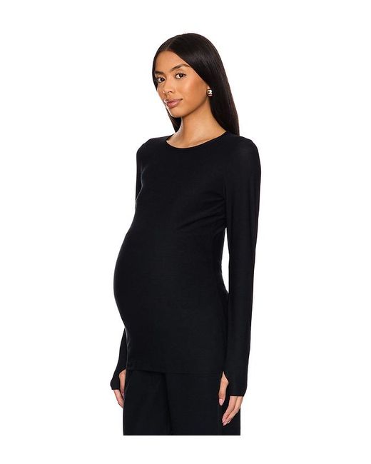 Beyond Yoga Black Featherweight Count On Me Maternity Crew Pullover Top