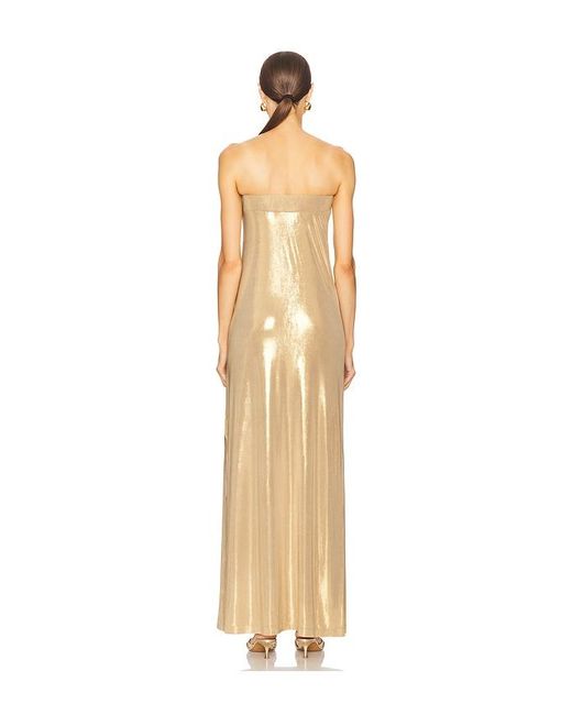 Norma Kamali Natural Strapless Tailored Side Slit Gown