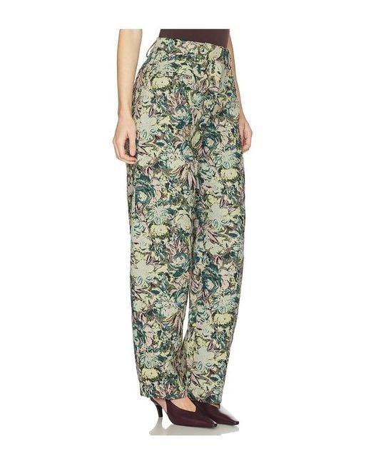 Ganni Green Tapestry Jacquard Pant