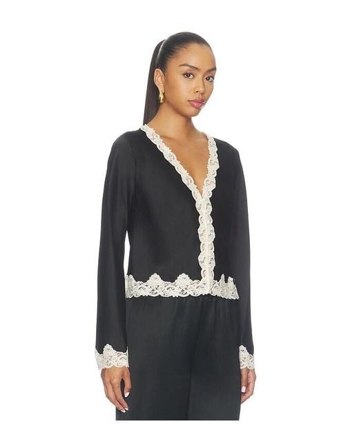 LoveShackFancy Black Fioretta Top