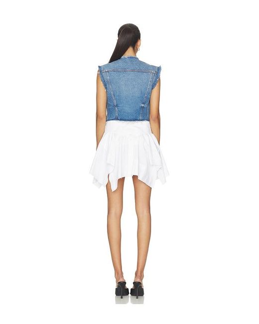 Alexander Wang Blue Prestyle Combo Dress With Denim Vest