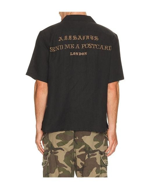 AllSaints Black Dunloe Shirt for men