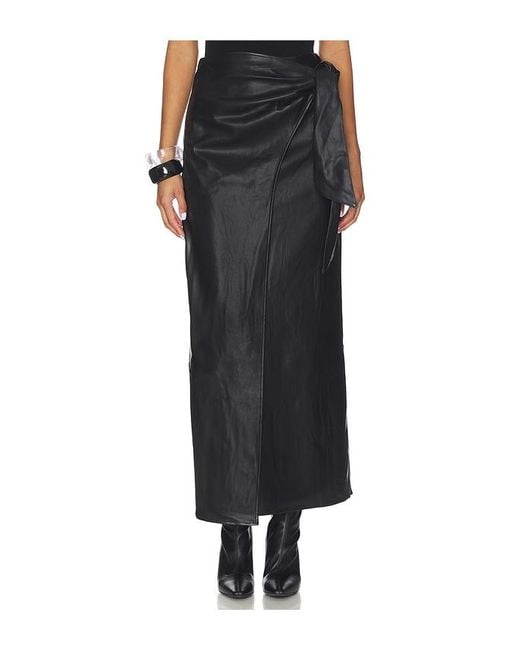 ALL THE WAYS Black Kassidy Faux Leather Skirt