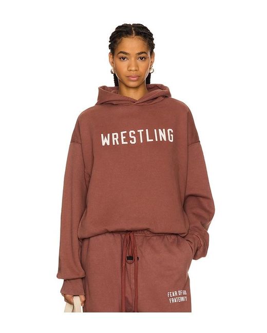 Fear Of God Heavy Fleece Vintage Shrunken Hoodie in Red Lyst UK