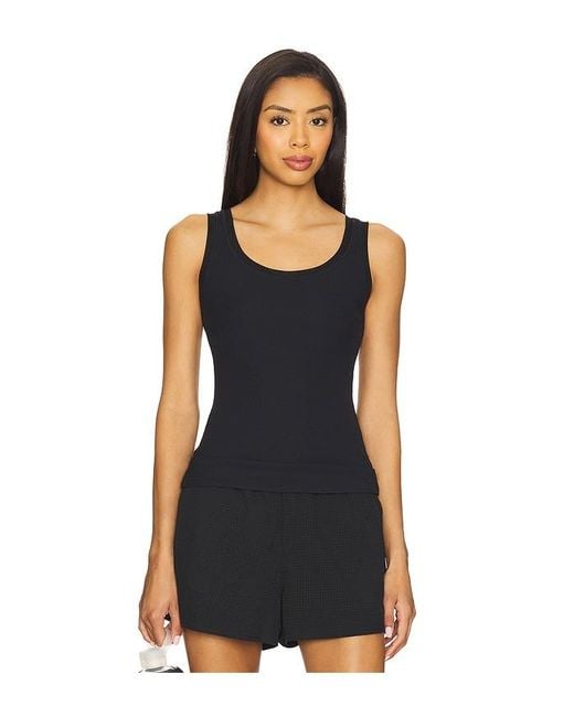 Alo Yoga Ribbed Mesh Secret Tank Top in Black | Lyst