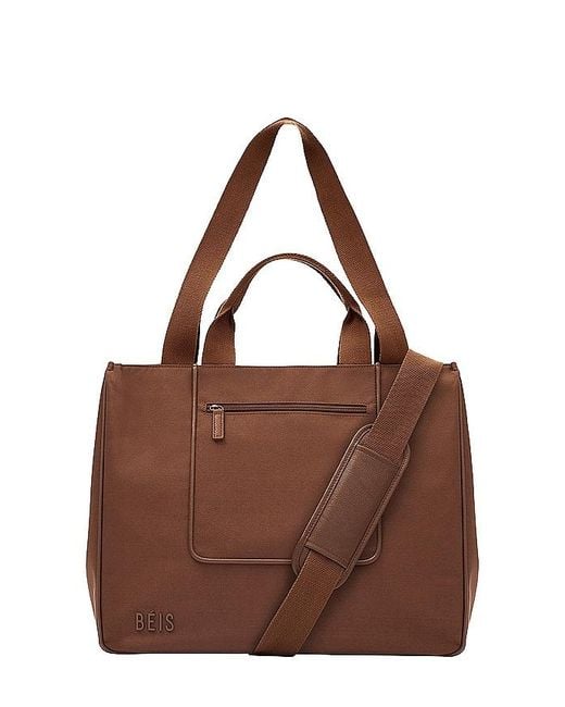 Bolso tote east west BEIS de color Brown