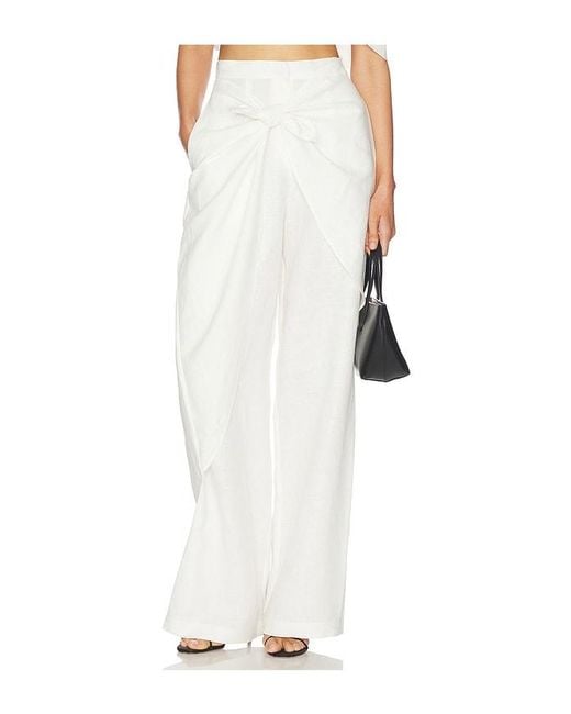 SELMACILEK White Knot High Waisted Pants