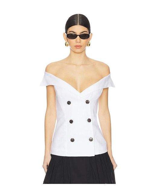 Bardot Eliora ボタンフロントトップ White