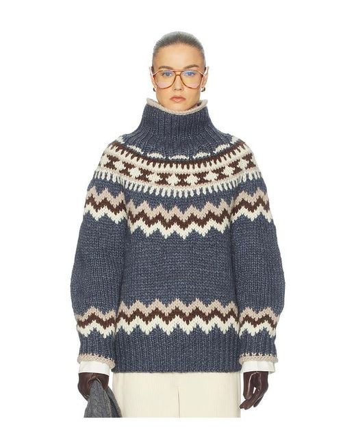 Helsa Blue Asta Fairisle Sweater