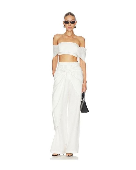 SELMACILEK White Knot High Waisted Pants