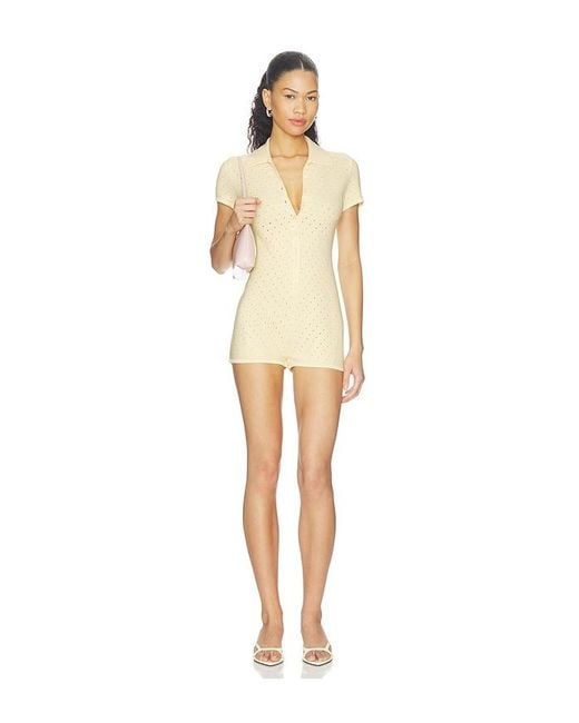 Lovers + Friends Natural Gidget Knit Romper