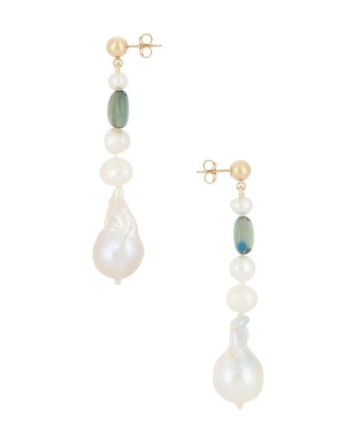 Loren Stewart White Poet Pearl Earrings