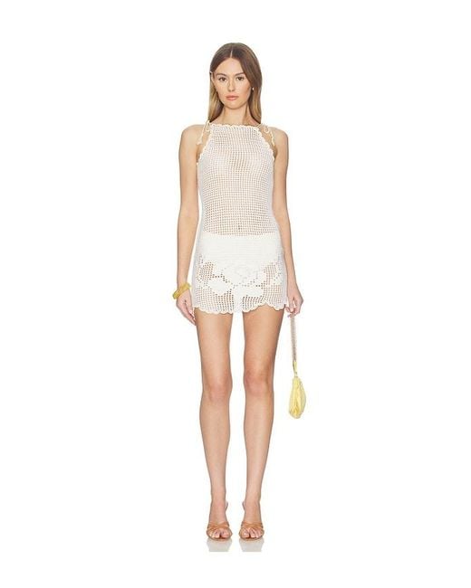 MY BEACHY SIDE White Isla Hand-crocheted Mini Dress