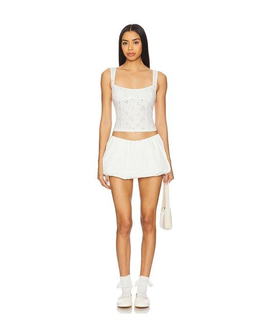 Free People White Full Bloom Eyelet Cami