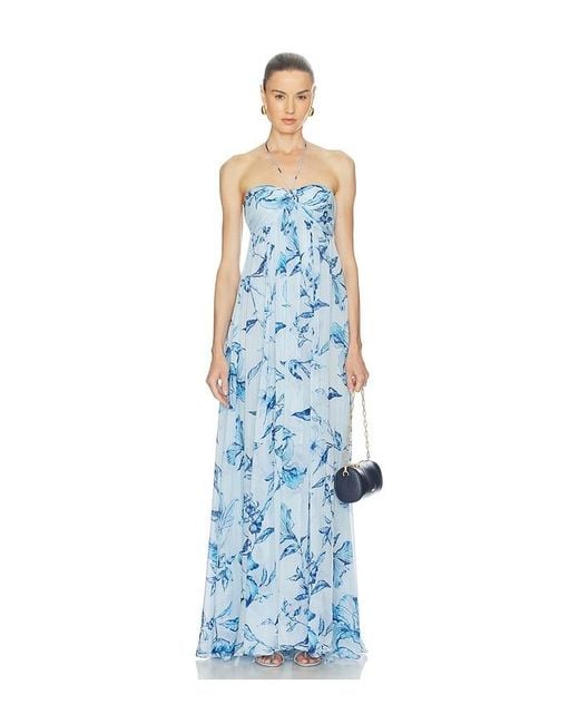 Rococo Sand Blue Strapless Flared Dress