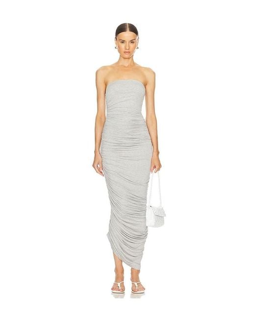 Norma Kamali White Abendkleid Strapless Diana