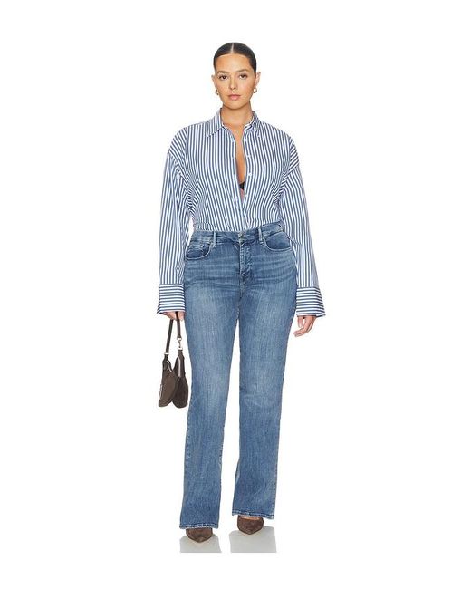 GOOD AMERICAN Blue Oversized Shirt