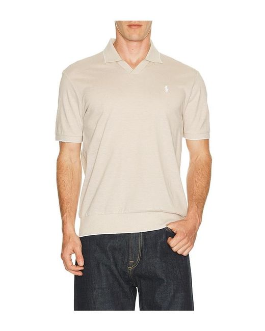Polo Ralph Lauren Multicolor Short Sleeve Jacquard Pique Johnny Collar Polo for men