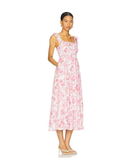 MINKPINK Bria Frill Midi Dress Pink