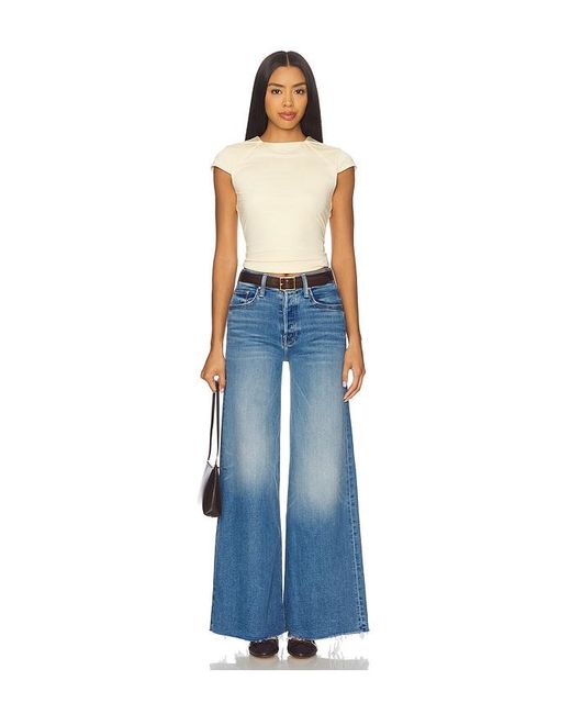 Mother Blue The Tomcat Swisher Sneak Fray Jeans