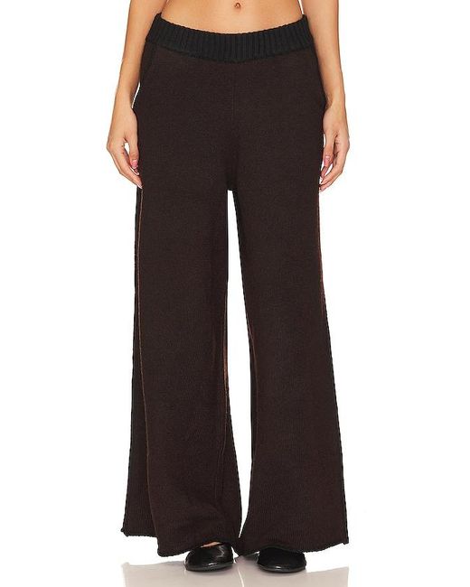 WeWoreWhat Black Piped Wide Leg Pull On Knit Pant