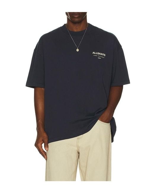 AllSaints Black Underground Crew Tee for men