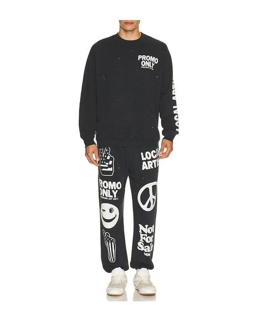 MadeWorn Black Art Happens P.E. Sweatpants for men