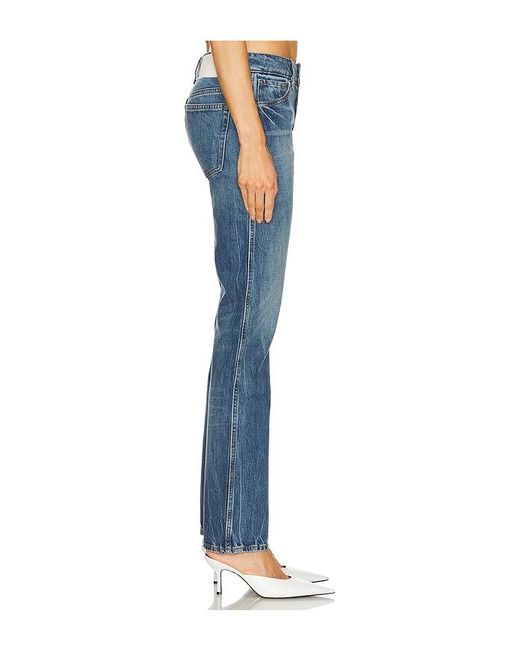 GRLFRND Blue Isabel Low Rise Straight Jeans