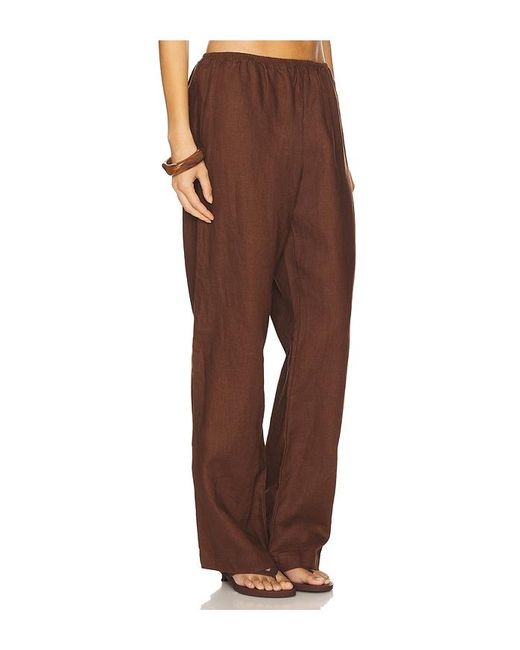DONNI. Brown X Revolve The Linen Simple Pant