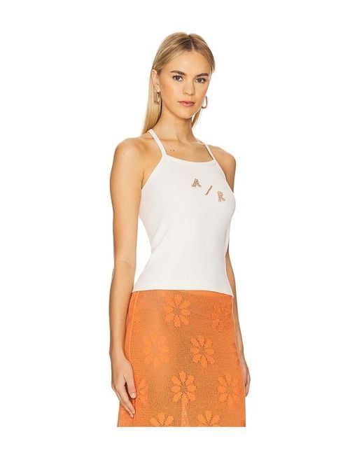 Asta Resort Orange Von Hand Mit Perlen Verziertes Tanktop Delilah
