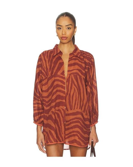 ViX Red Mori Long Sleeve Blouse
