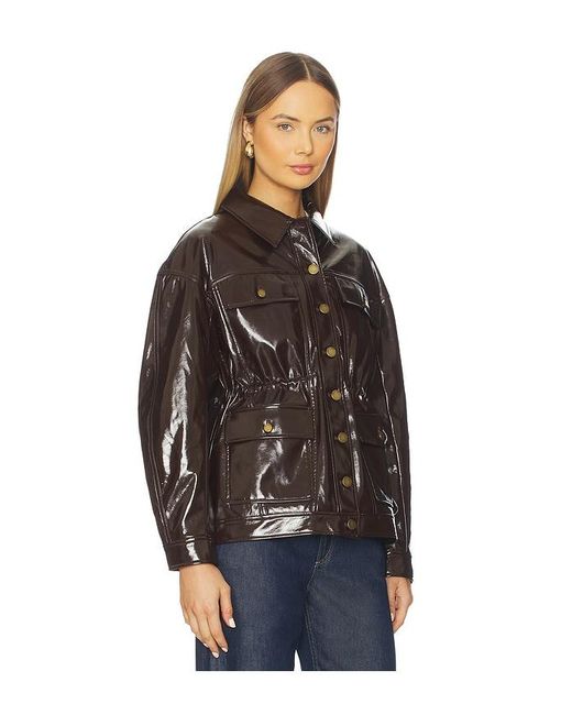 Rag & Bone Black Amy Faux Patent Leather Jacket