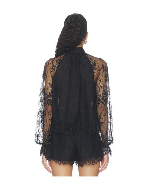 Cami NYC Black Tully Lace Blouse