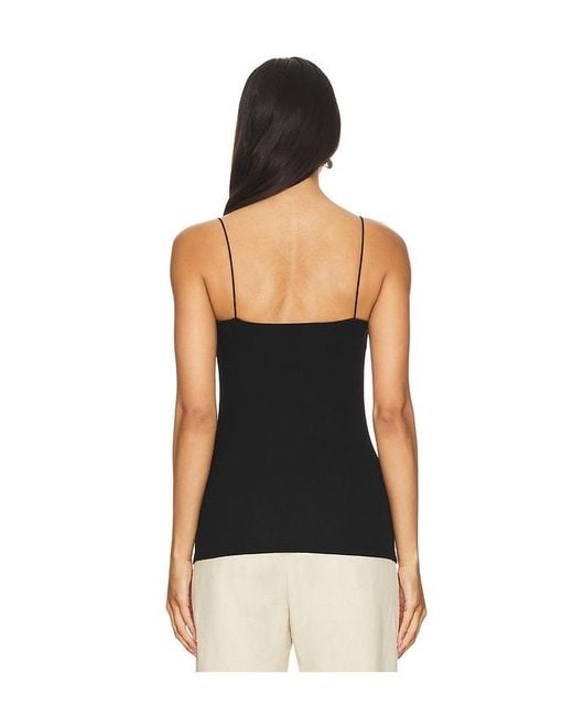 Enza Costa Black Silk Knit Strappy Essential Tank