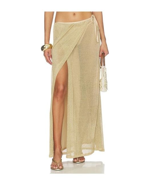 Tiger Mist Natural Cyrene Tie Maxi Skirt