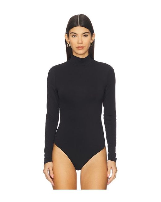 OW Collection Black Lexi Turtleneck Bodysuit